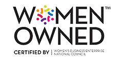 Women Owned, certified by Women's Business Enterprise National Council logo