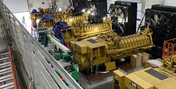 Orlando International Airport Terminal Commissioning with industrial diesel generators lined up in a mechanical facility