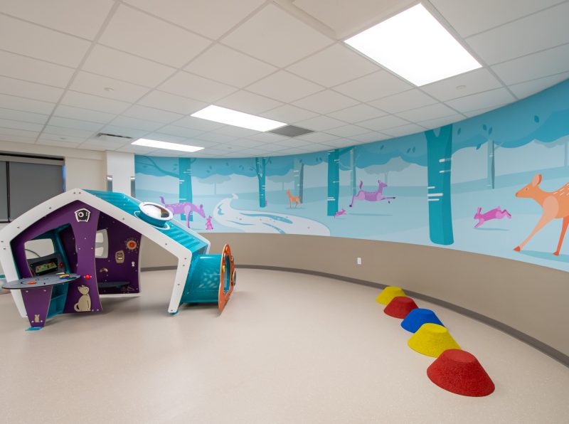Children's indoor play area at 2800 Winslow Outpatient Rehabilitation Facility Healthcare MEP Engineering