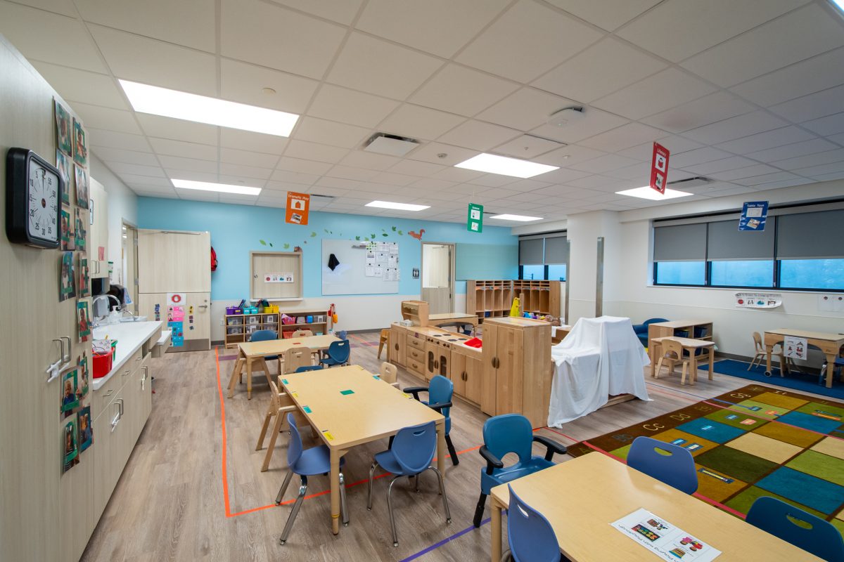 Preschool classroom at 2800 Winslow Outpatient Rehabilitation Facility Healthcare MEP Engineering