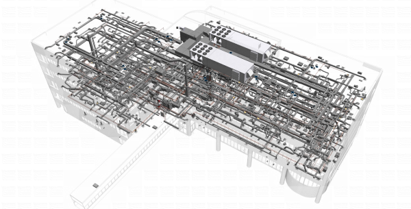 3D BIM rendering of Outpatient Rehabilitation Facility