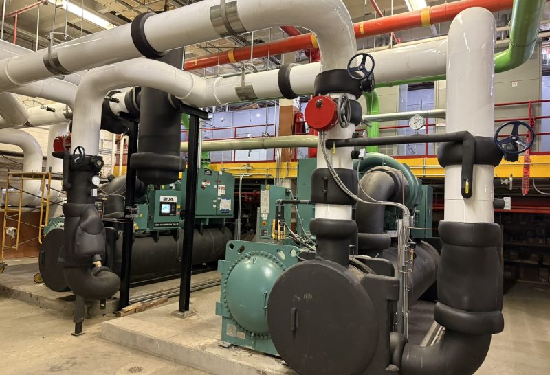 Mechanical engineering for a chilled water plant replacement at Kroger Corporate Headquarters, completed while maintaining uninterrupted business operations.