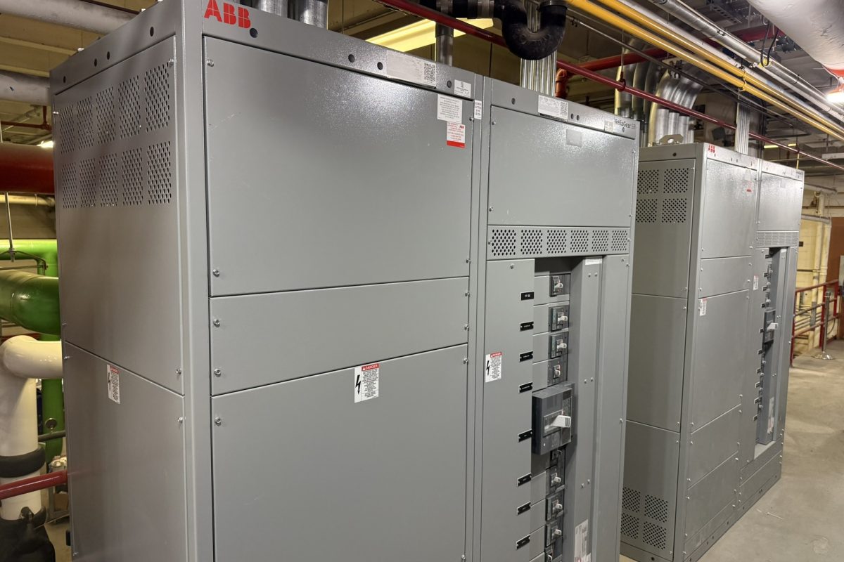 Kroger Chilled Water Plant Replacement gray ABB electrical switchgear cabinets